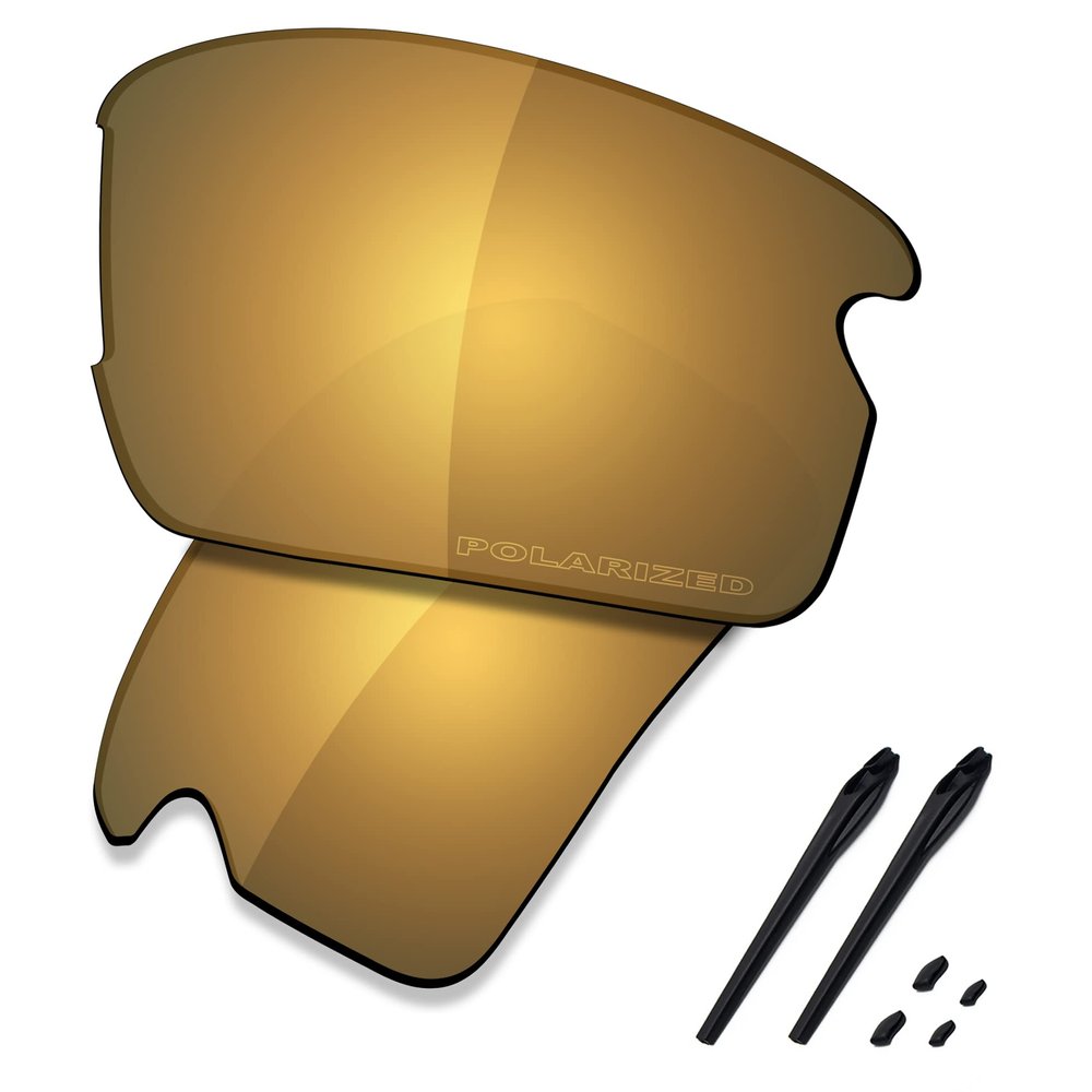 SAUCER Premium Replacement Lenses & Rubber Kits for Oakley Flak 2.0 Asian Fit (AF) OO9271 Sunglasses High Definition - Bronze Gold Polarized