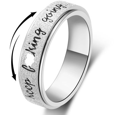 LuckyAmor Fidget Rings Women for Anxiety Rings:Stainless Steel Fidget Rings for Men Spinner Ring Personalized Inspirational Fidget Ring for Anxiety Rings