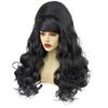 ANOGOL Hair Cap+ Black Bouffant Beehive Wig Beehive Style Wig Black Long Wavy Updo Wig For 80s 60s 50s Cosplay Costume Wig For Women Girls Halloween Party view 2