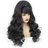 ANOGOL Hair Cap+ Black Bouffant Beehive Wig Beehive Style Wig Black Long Wavy Updo Wig For 80s 60s 50s Cosplay Costume Wig For Women Girls Halloween Party view 3