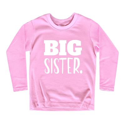 Big Sister Shirt Big Sister Announcement Toddler Shirts Promoted to Girls Outfit (Pink - Long Sleeve, Youth S(8))