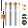 e5e10 31inch Carbon Arrow Archery Targeting Practice Hunting Arrows for Compound & Recurve Bow with Removable Tips(Pack of 12) (Orange White) view 1