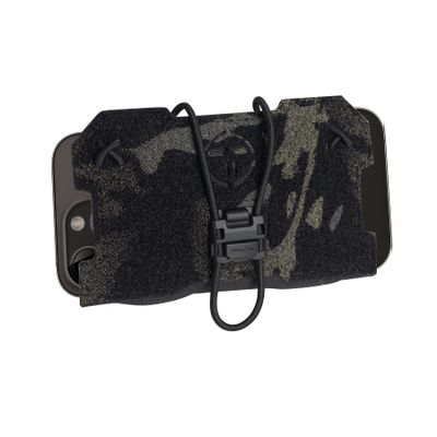 Tactical Admin Phone Pouch for Vest MOLLE Plate Carrier Multi-camo Portable Cell Phone Carrier Holder Quick-Release Magnetic Buckle (camo Black)