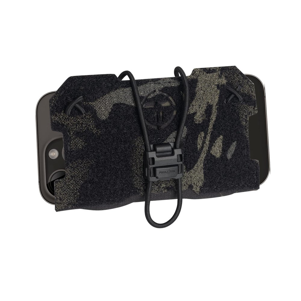 Tactical Admin Phone Pouch for Vest MOLLE Plate Carrier Multi-camo Portable Cell Phone Carrier Holder Quick-Release Magnetic Buckle (camo Black)