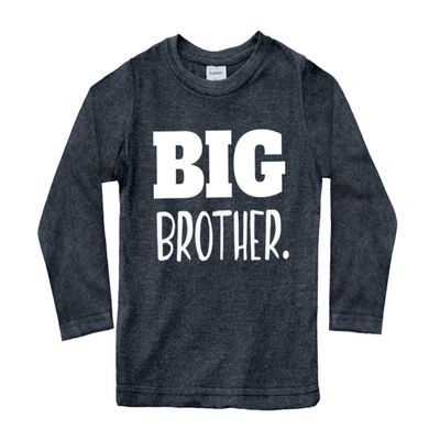 Big Brother Shirt for Toddler Promoted to Best Big Brother Announcement Baby Boys (US, Age, 18 Months, Charcoal Black - Long Sleeve)