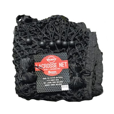 Velocity Lacrosse Net  6mm Replacement Goal Net, Heavy Duty for High School, College, Professional, Fits All 66x7 Goals, 1000D High-Strength Poly, Weatherproof & UV-Resistant  Black