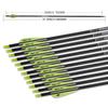 e5e10 31inch Carbon Arrow Archery Targeting Practice Hunting Arrows for Compound & Recurve Bow with Removable Tips(Pack of 12) (Yellow White) view 4