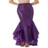 Zaldita Women's Mermaid Tail Adult Costume Outfit Sequins Long Tail Skirt Halloween Party Dress Purple X-Large view 2
