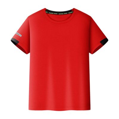 easyforever Kids Boys Short Sleeve UPF 50+ Sun Protection Rash Guard Swim Shirts Swimming Top Active Gym Tees Red 7-8 Years