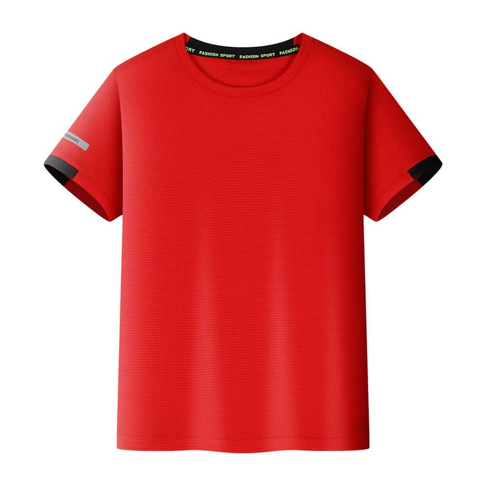 easyforever Kids Boys Short Sleeve UPF 50+ Sun Protection Rash Guard Swim Shirts Swimming Top Active Gym Tees Red 7-8 Years