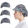 Nanxson 3pcs Chef Hats for Women Men Chef Caps Work Hats Kitchen Cooking Bakers Hat for Food Service with Brim Navy view 2