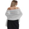 Hotshawl Chiffon Shawls and Wraps for Evening Dresses Women Elegant Soft Scarf Bridal Scarve Wedding Stole (Grey1, Plus Size) view 1