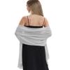 Hotshawl Chiffon Shawls and Wraps for Evening Dresses Women Elegant Soft Scarf Bridal Scarve Wedding Stole (Grey1, Plus Size) view 2