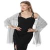 Hotshawl Chiffon Shawls and Wraps for Evening Dresses Women Elegant Soft Scarf Bridal Scarve Wedding Stole (Grey1, Plus Size) view 3