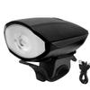 Bicycle Headlight and Rear Tail Light with Bell, Super Bright Bike Light Set with Horn Easy to Install USB Rechargeable Bike Light Set Suitable for Men Women Kids Road Mountain Bike (Black) view 1