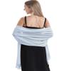 Chiffon Shawls and Wraps for Evening Dresses Women Elegant Soft Scarf Bridal Scarve Wedding Stole (Light Blue, Plus Size) view 2
