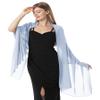 Chiffon Shawls and Wraps for Evening Dresses Women Elegant Soft Scarf Bridal Scarve Wedding Stole (Light Blue, Plus Size) view 4