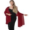 Chiffon Shawls and Wraps for Evening Dresses Women Elegant Soft Scarf Bridal Scarve Wedding Stole (Wine Red, Plus Size) view 4