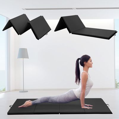 Tumbling Mats for Gymnastics for Home 4'X10'X2" Gym Exercise Pad with Carrying Handles Folding Exercise Mat for Yoga,Stretching,Workouts,Home Gym