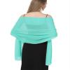 Chiffon Shawls and Wraps for Evening Dresses Women Elegant Soft Scarf Bridal Scarve Wedding Stole (Pale Green, Plus Size) view 1
