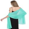 Chiffon Shawls and Wraps for Evening Dresses Women Elegant Soft Scarf Bridal Scarve Wedding Stole (Pale Green, Plus Size) view 2