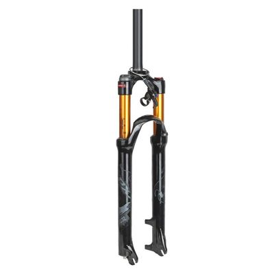LYYCX Mountain Bike Air Suspension Fork 26" 27.5" 29", Alloy Front Forks Remote Lockout Travel: 100mm (Color : Gray, Size : 26 inch)