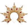 BLESSUME Goddess Gold Spike Halo Crown Headpiece NYLON ZIP TIE Wedding Bride Hair Band Tiara view 1