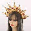 BLESSUME Goddess Gold Spike Halo Crown Headpiece NYLON ZIP TIE Wedding Bride Hair Band Tiara view 4