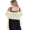 Chiffon Shawls and Wraps for Evening Dresses Women Elegant Soft Scarf Bridal Scarve Wedding Stole (Pale Champagne, Plus Size) view 2