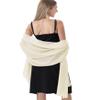 Chiffon Shawls and Wraps for Evening Dresses Women Elegant Soft Scarf Bridal Scarve Wedding Stole (Pale Champagne, Plus Size) view 3