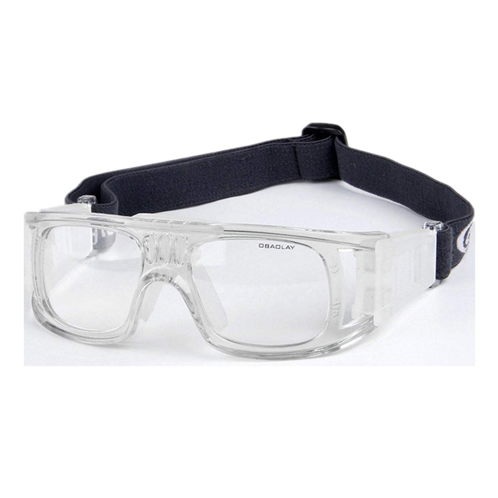 Runworld Sports Glasses, Basketball Football Soccer Racketball Goggles for Men & Women, Anti-Fog Safety Protective Eyewear (Transparent White)