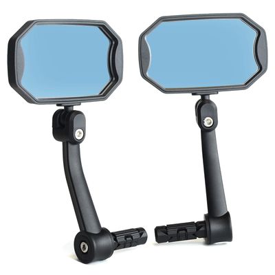 BriskMore Bar End Bike Mirrors, HighDefinition Convex Blue Glass Lens for E-Bike Handlebars, Scratch Resistant, Safe Rearview 1 Pair Bicycle Mirror(Right And Left Side) BT-015B