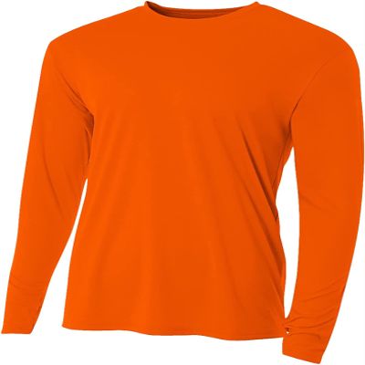 A4 Cooling Performance Long Sleeve Crew Safety Orange S
