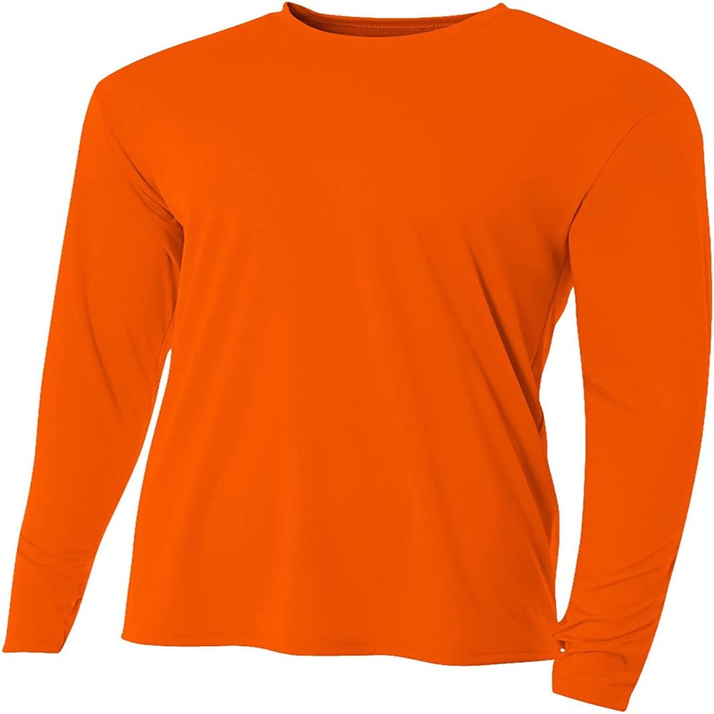 A4 Cooling Performance Long Sleeve Crew Safety Orange S