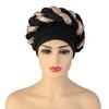 African Headwrap Turbans Headband Auto Gele Headtie Already Made African Aats for Women 1Set by MSB Fabric 1629 One Size view 2