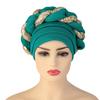 African Headwrap Turbans Headband Auto Gele Headtie Already Made African Aats for Women 1Set by MSB Fabric 1629 One Size view 3