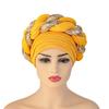 African Headwrap Turbans Headband Auto Gele Headtie Already Made African Aats for Women 1Set by MSB Fabric 1629 One Size view 4