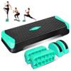 Yes4All 2-in-1 Adjustable Aerobic Stepper with Rocker Balance Board Legs for Home Workout, Step Exercise & Balance Training - Neo Green view 1