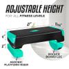 Yes4All 2-in-1 Adjustable Aerobic Stepper with Rocker Balance Board Legs for Home Workout, Step Exercise & Balance Training - Neo Green view 2
