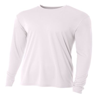 A4 Cooling Performance Long Sleeve Crew - White - 4XL
