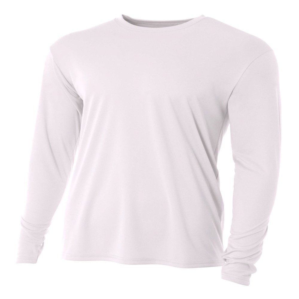 A4 Cooling Performance Long Sleeve Crew - White - 4XL