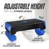 Yes4All 2-in-1 Adjustable Aerobic Stepper with Half Round Legs for Home Workout, Step Exercise & Balance Training - Dark Blue view 2