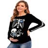 Women's Skeleton Long Sleeve Halloween Skeleton Baby Boy Pregnancy Shirt Maternity Outfits Tops M view 2