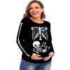 Women's Skeleton Long Sleeve Halloween Skeleton Baby Boy Pregnancy Shirt Maternity Outfits Tops M view 3