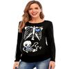 Women's Skeleton Long Sleeve Halloween Skeleton Baby Boy Pregnancy Shirt Maternity Outfits Tops M view 4