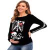 Women's Halloween Pregnancy Shirt Long Sleeve Skeleton Maternity Skeleton Baby Girl Outfits Tops 2XL view 3
