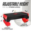 Yes4All 2-in-1 Adjustable Aerobic Stepper with Half Round Legs for Home Workout, Step Exercise & Balance Training - Red view 2