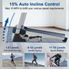 BORGUSI 15% Auto Incline Treadmill with Bluetooth Speaker, 20" Wide 3.5HP Folding Electric Treadmill with LCD Display Easy Assembly Running Walking Exercise Machine for Home Use, 350 LBS Capacity view 3