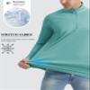 1/4 Zip Shirts for Men Long Sleeve Athletic Shirts UV Protection Fishing Shirts Half Zip Sun Shirt UPF 50+ Shirts Grey Green view 3