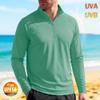 1/4 Zip Shirts for Men Long Sleeve Athletic Shirts UV Protection Fishing Shirts Half Zip Sun Shirt UPF 50+ Shirts Grey Green view 4